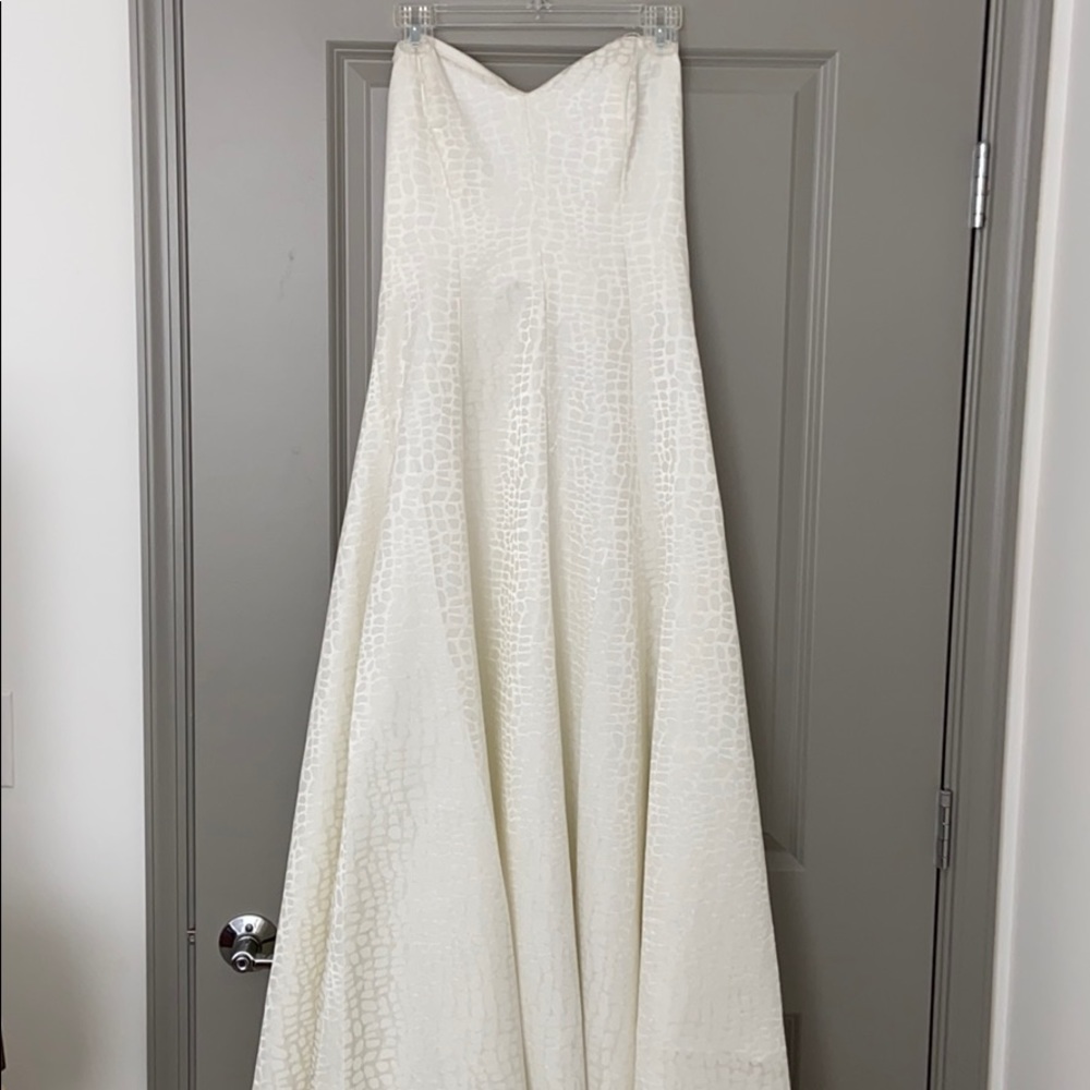 Victor Costa white Strapless Gown